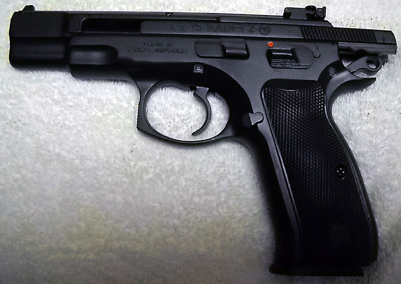 CZ 75B frame with Kadet II installed, open, left side